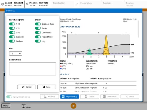 Biotage-Selekt-enkel-gui-report_setup_enkel