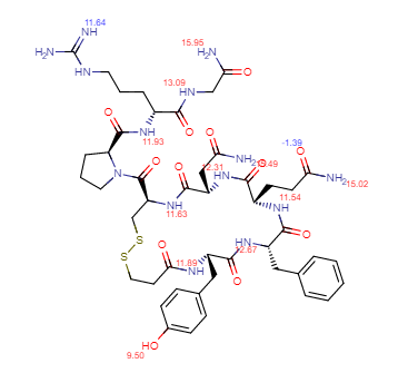 Desmopressin pKas per Chemicalize