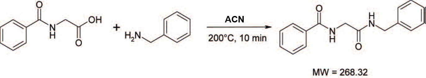 Hippuric acid + benzyl amine RxN in ACN