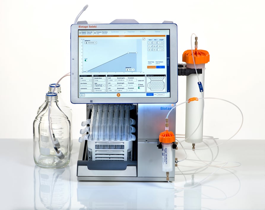 Selekt makes it possible to free up more research time by making flash column chromatography faster and more efficient. Thanks to the nice user interface it becomes more fun to run flash chromatography.