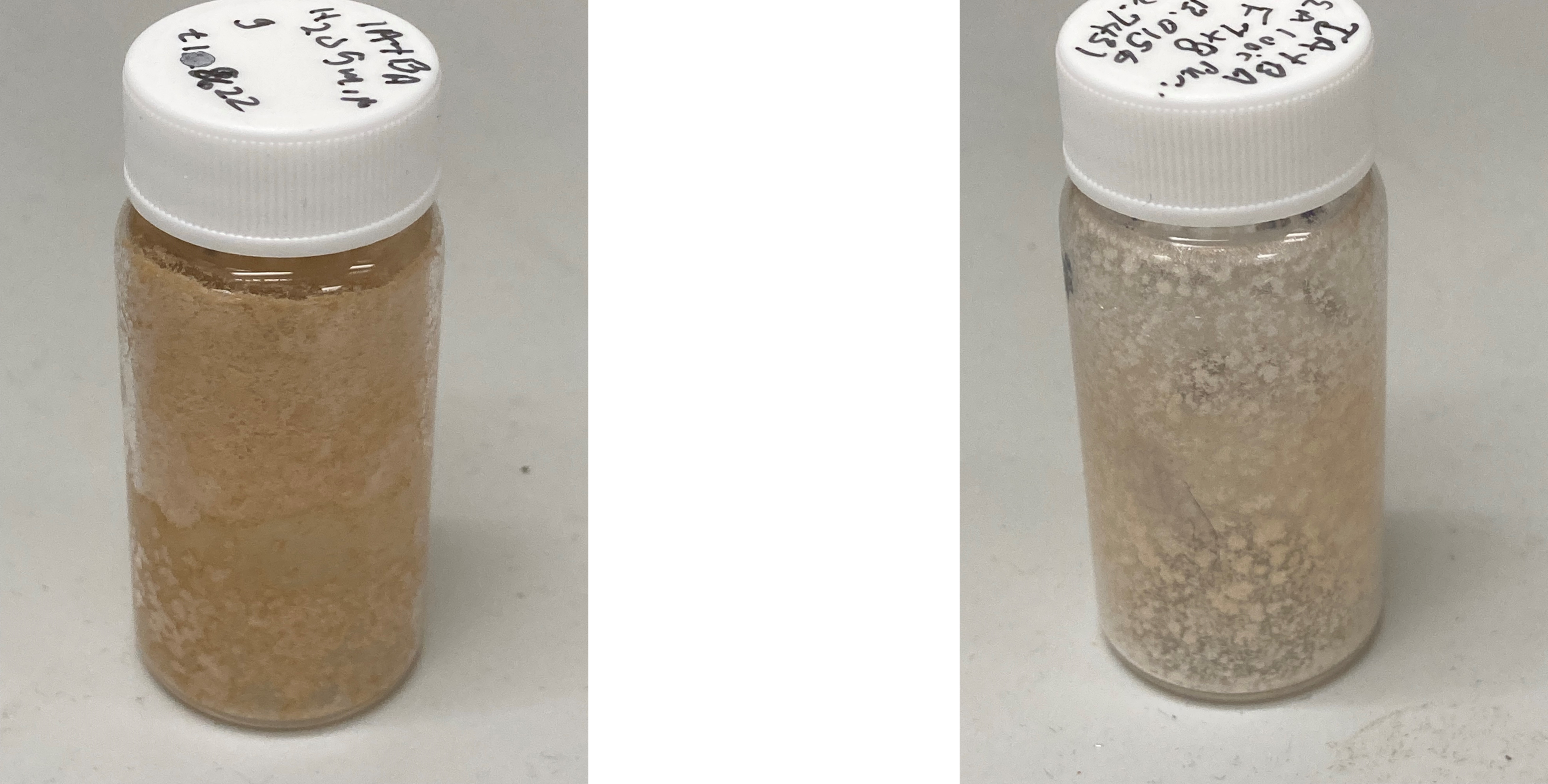 Orthogonal crude rxn mix before flash (L) and after RP flash