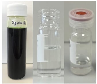 biotage-an1007-figure9-pre-cleanup-left-post-clean-up-pre-evaporation-middle-post-evaporation-reconstitution-right-samples