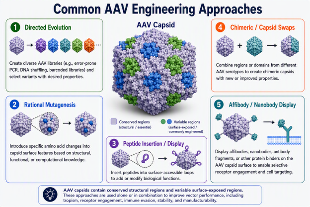 AN1030 illustration 1 common AAV capsid engineering strategies