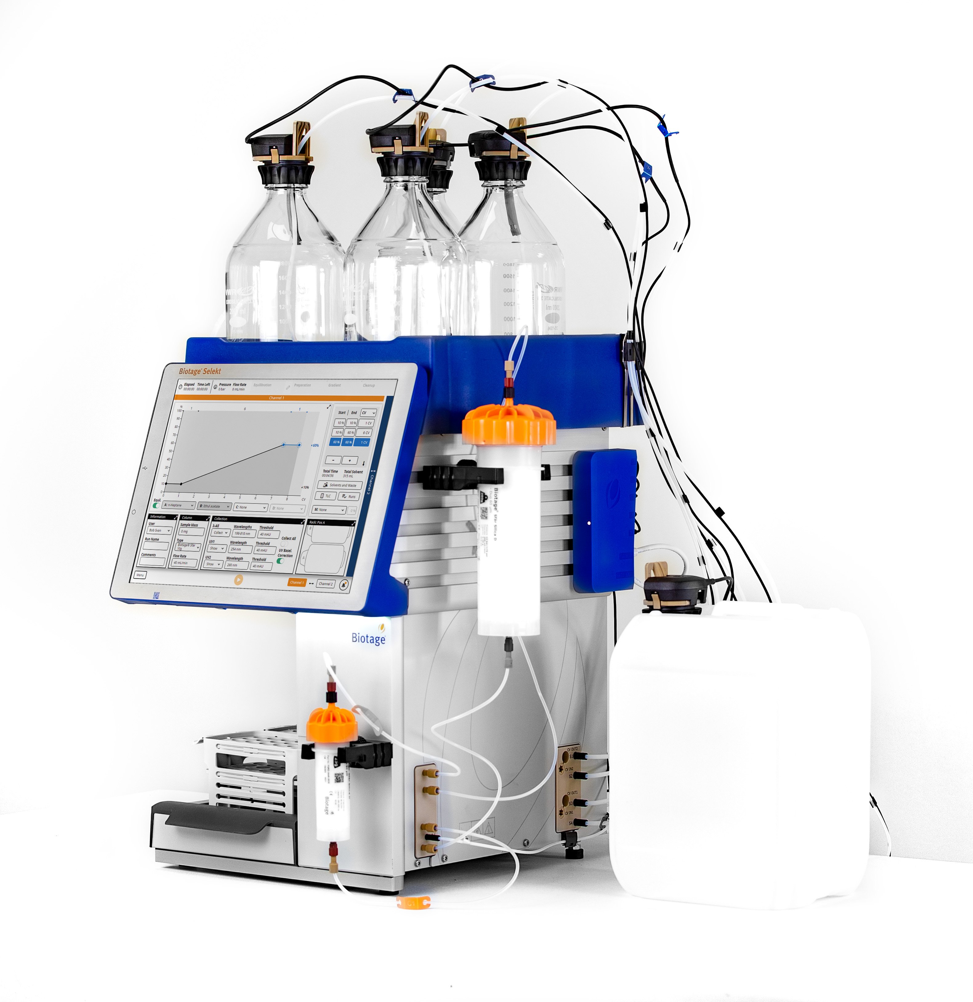 Real-time solvent and waste monitoring for flash chromatography