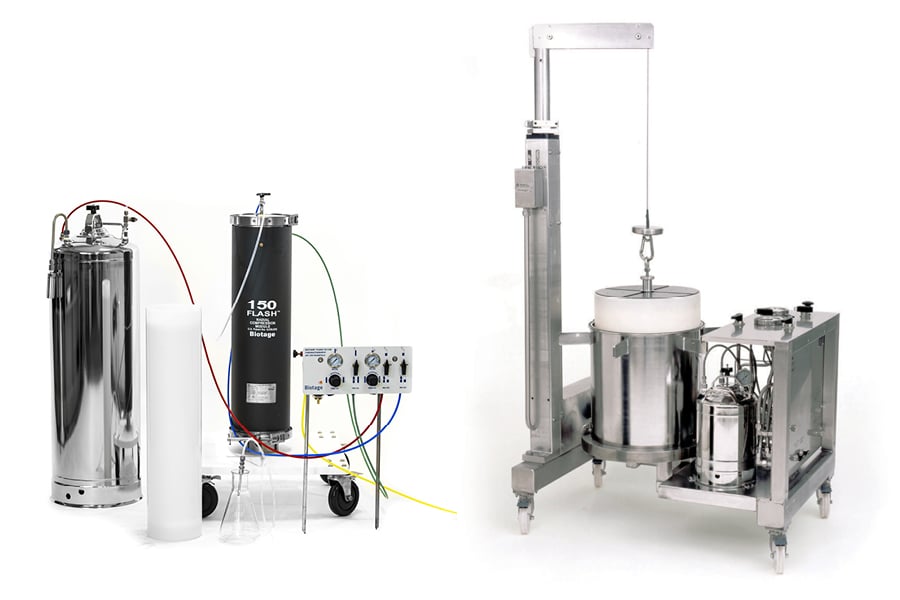 large scale flash purification systems